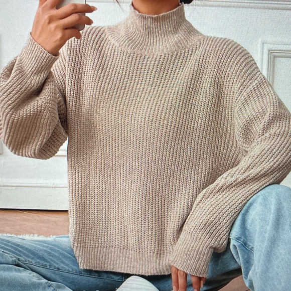 Sweaters - Cozy Beige Turtleneck Sweater